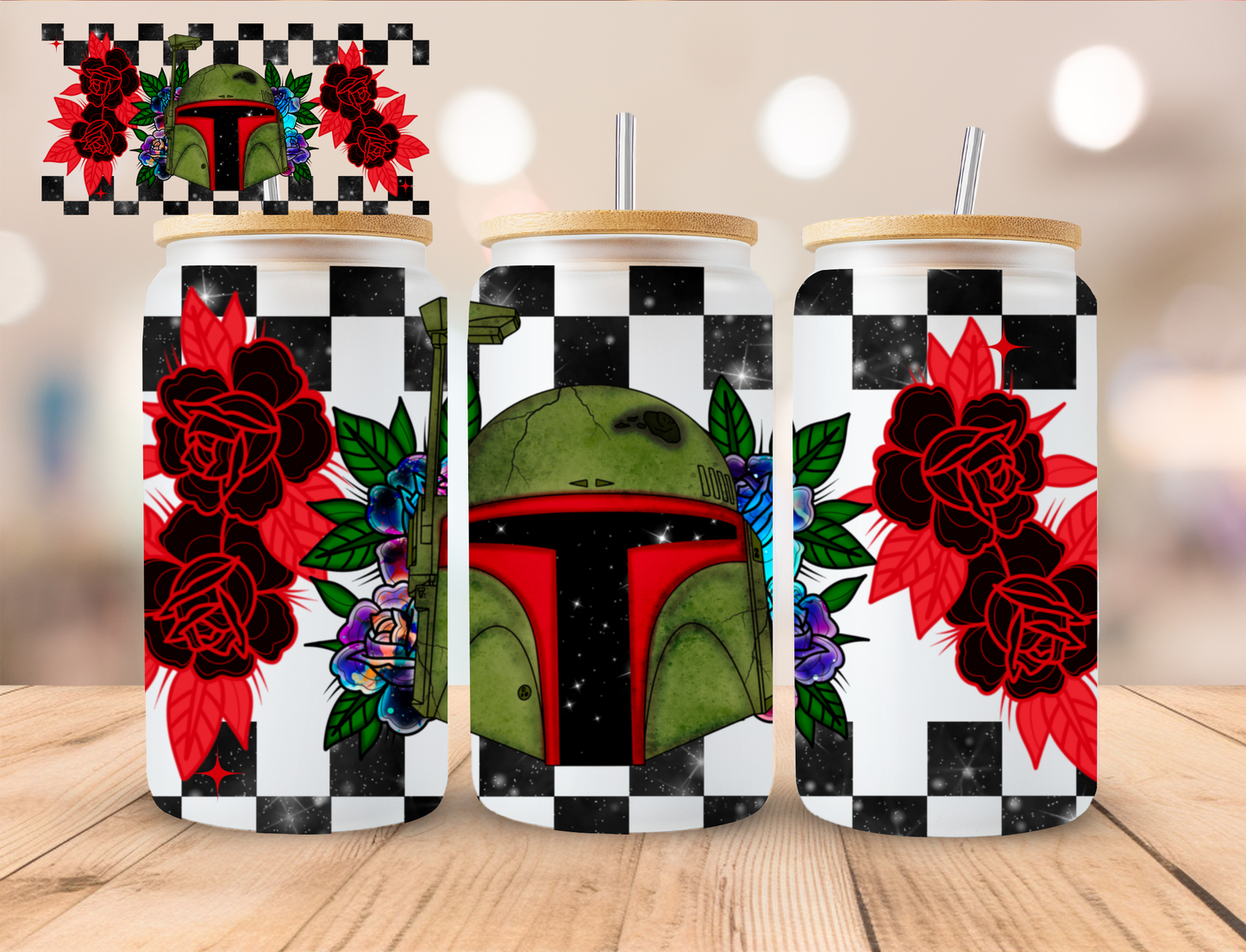 Boba Star Hero - 16 oz / 20 oz Libby UV DTF Wrap MOON MADE EXCLUSIVE