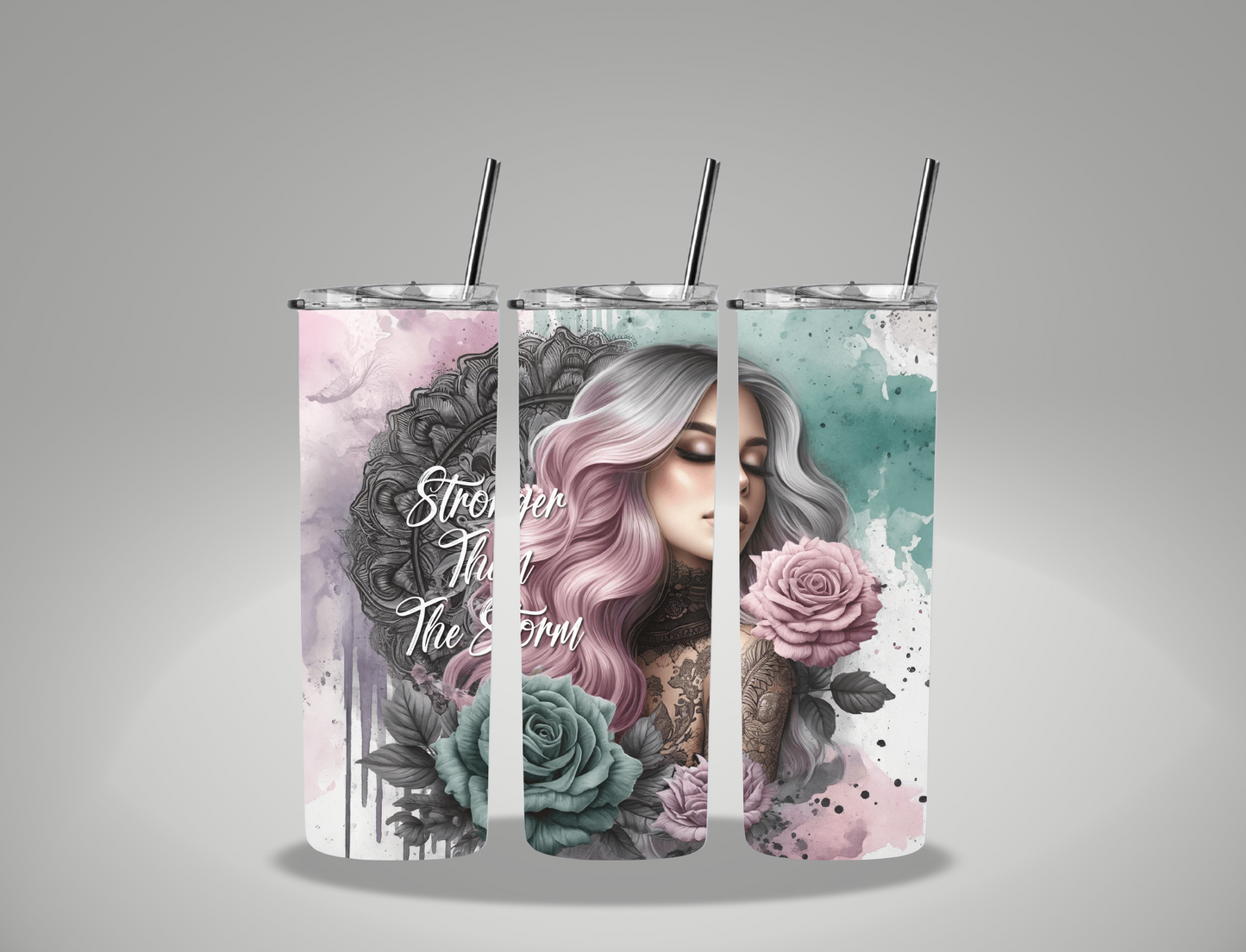 Stronger Than the Storm - 20oz Skinny Tumbler Wrap