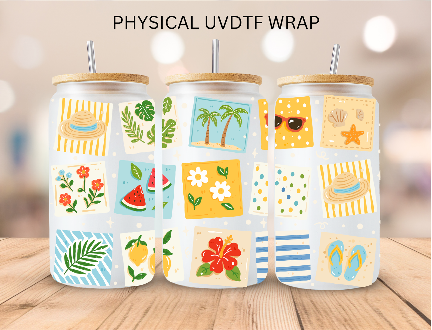 Summer Aesthetic - 16 oz / 20 oz Libby UV DTF Wrap