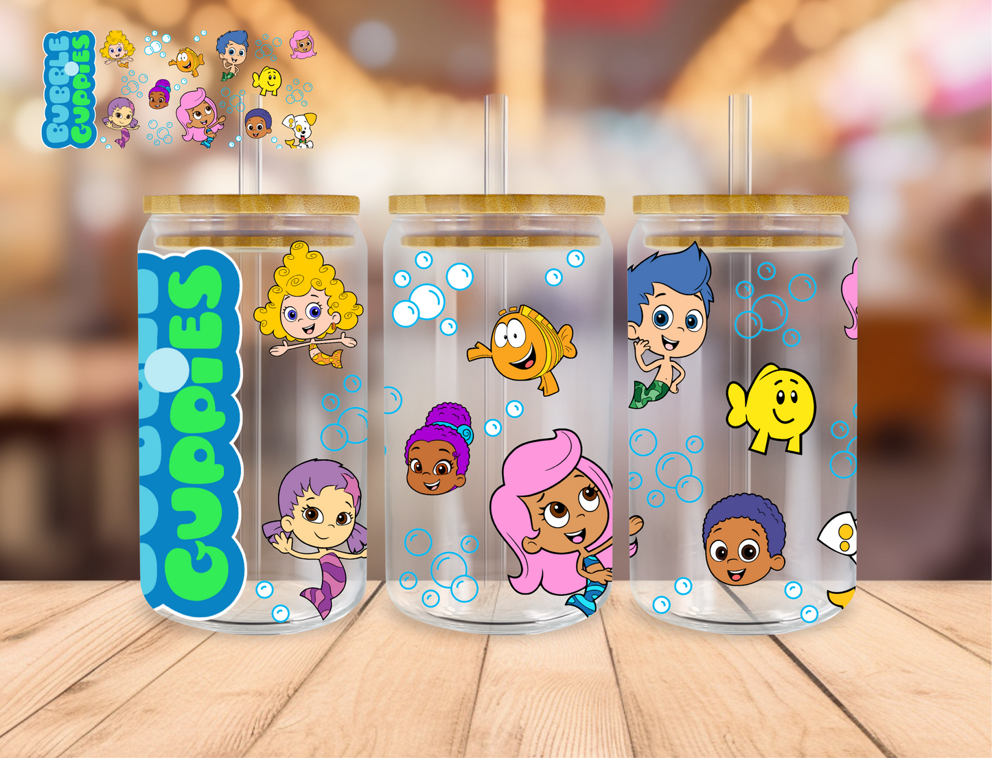 Guppies - 16 oz / 20 oz Libby UV DTF Wrap