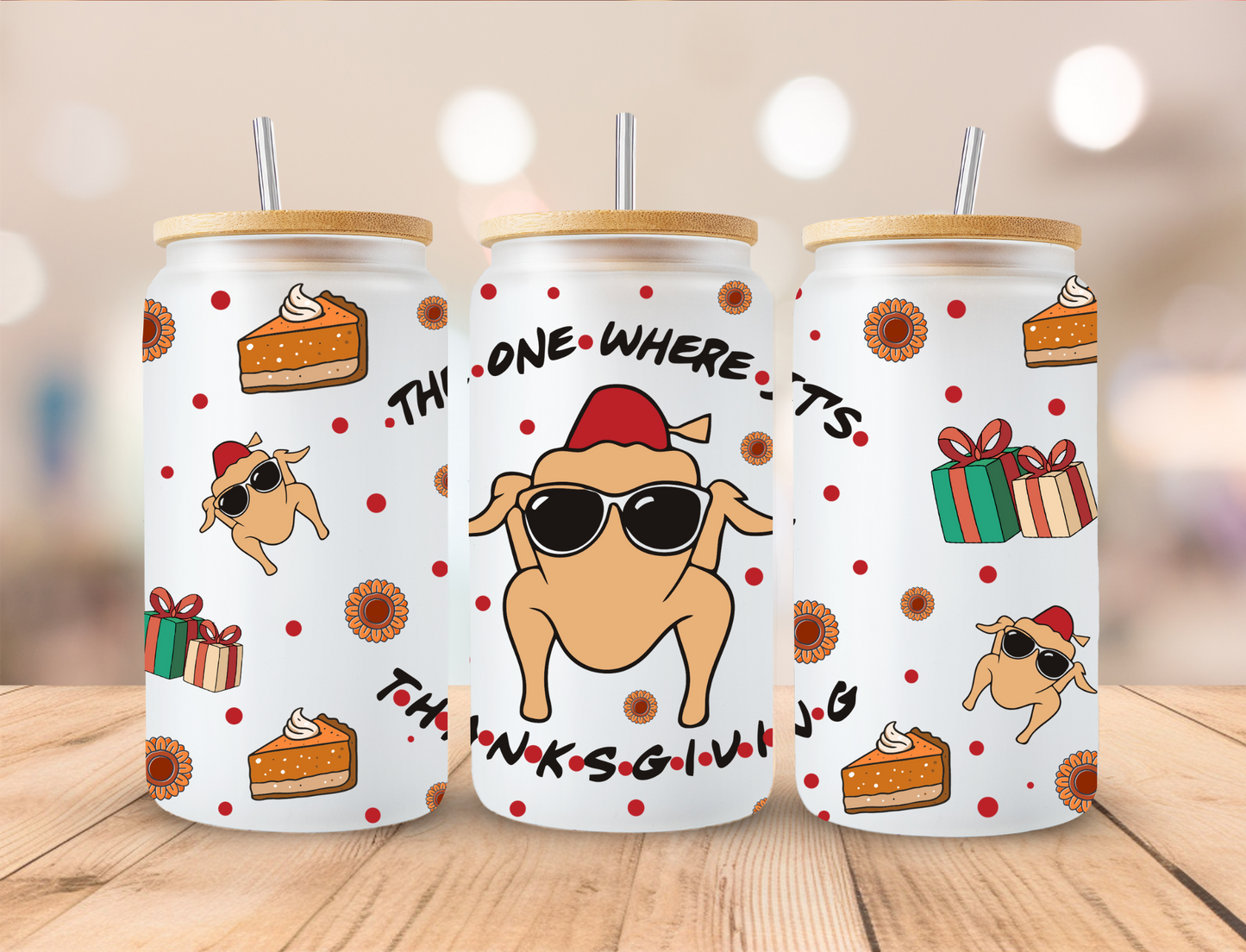 Thanksgiving - 16 oz / 20 oz Libby UV DTF Wrap