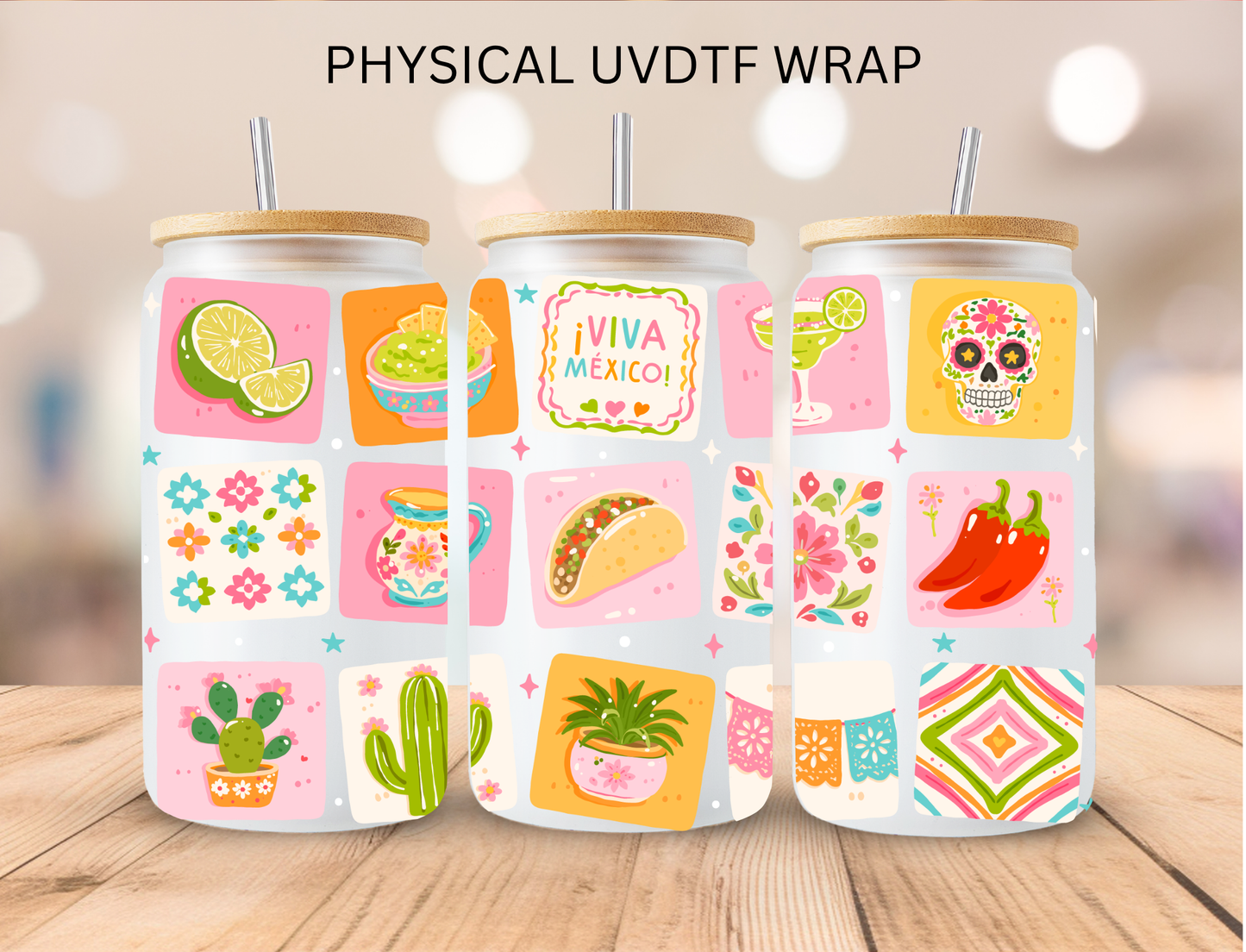 Tacos Aesthetic - 16 oz / 20 oz Libby UV DTF Wrap