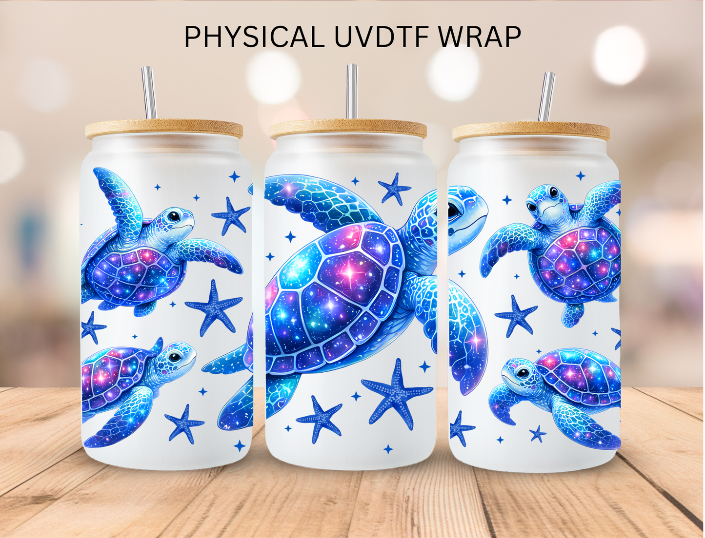 Galaxy Turtle - 16 oz / 20 oz Libby UV DTF Wrap