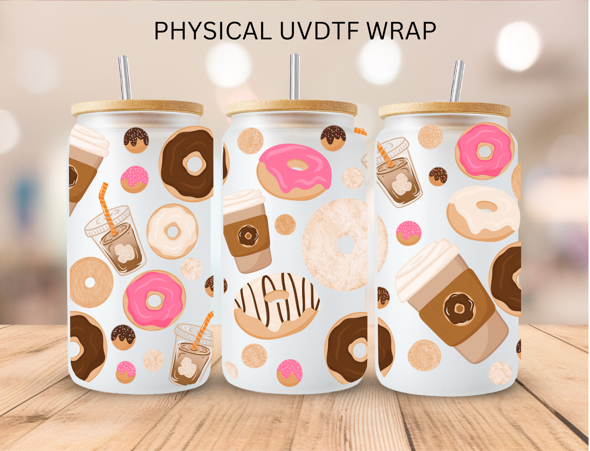 Iced Coffee and Donuts - 16 oz / 20 oz Libby UV DTF