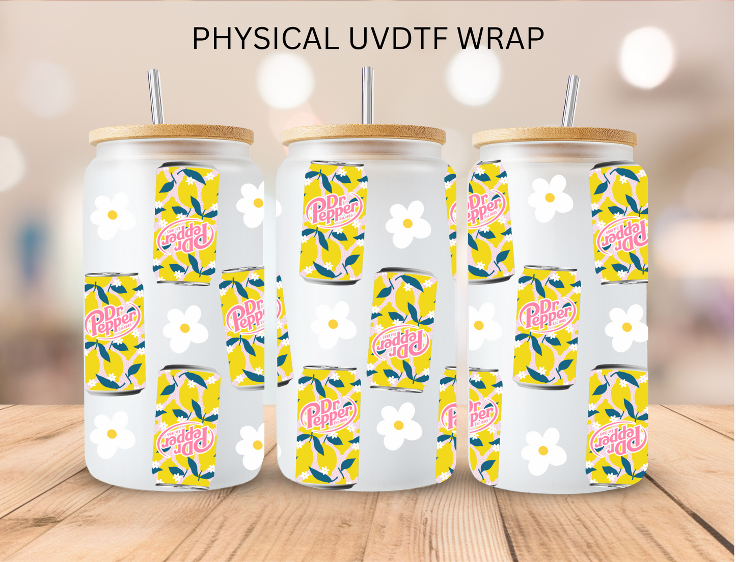 Lemon Dr. Drink - 16 oz / 20 oz Libby UV DTF Wrap