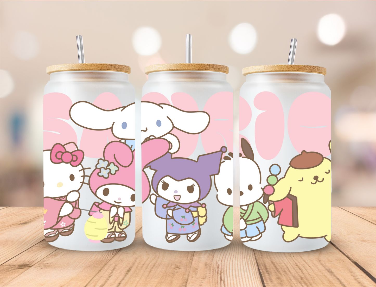 Kitty Friends - 16 oz / 20 oz Libby UV DTF Wrap