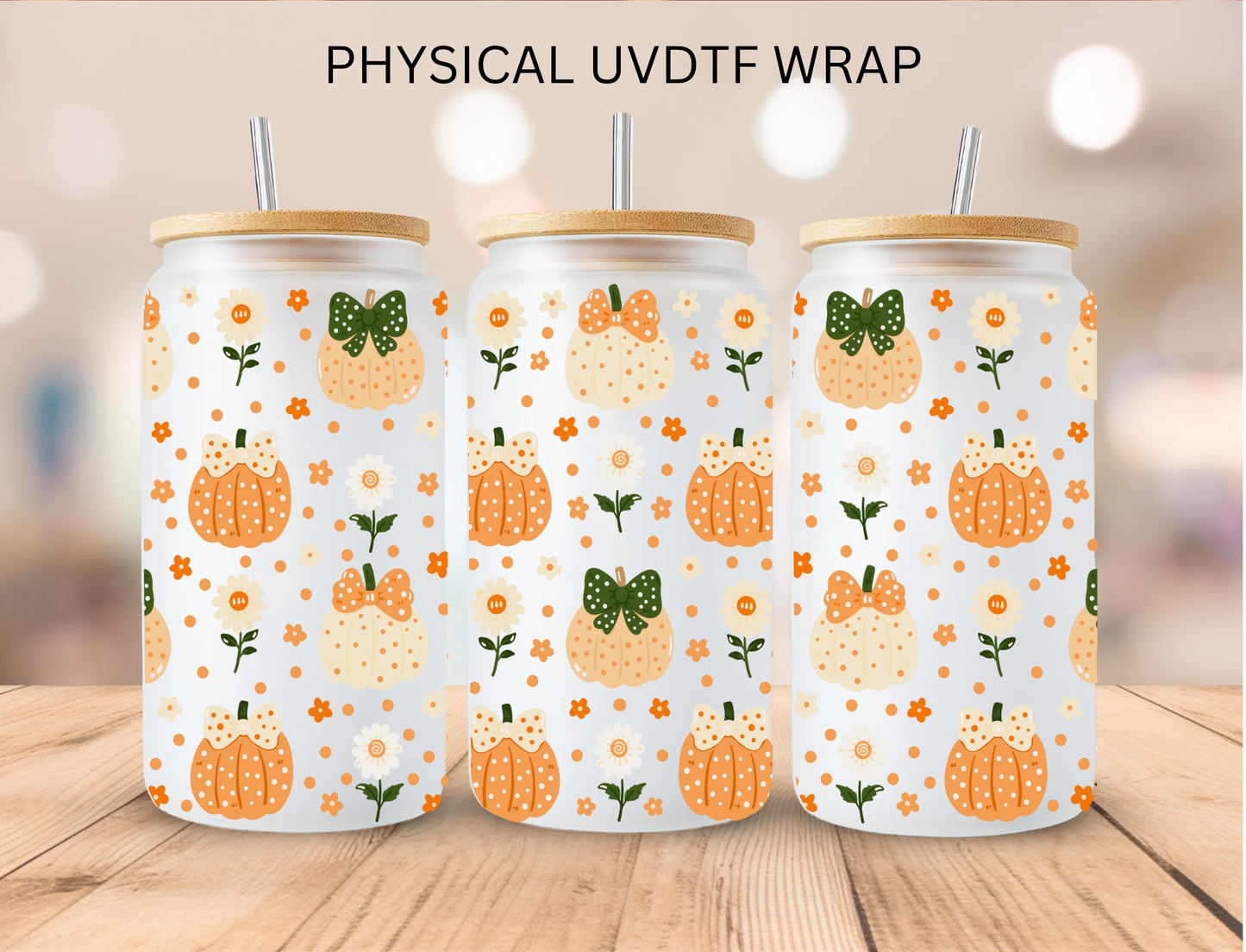 Fall Pumpkins - 16 oz / 20 oz Libby UV DTF Wrap