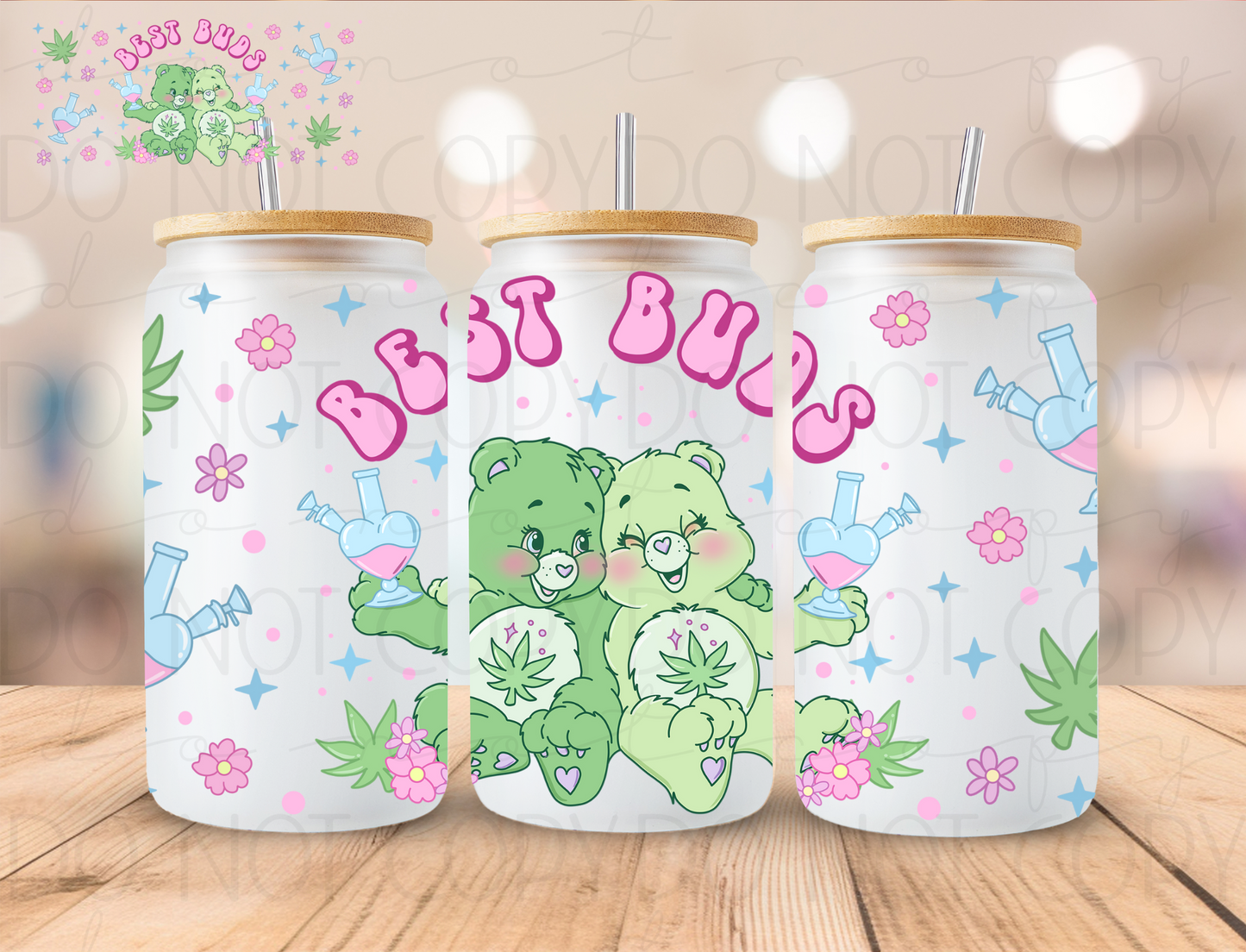 420 Bears Best Buds - 16 oz / 20 oz Libby UV DTF Wrap