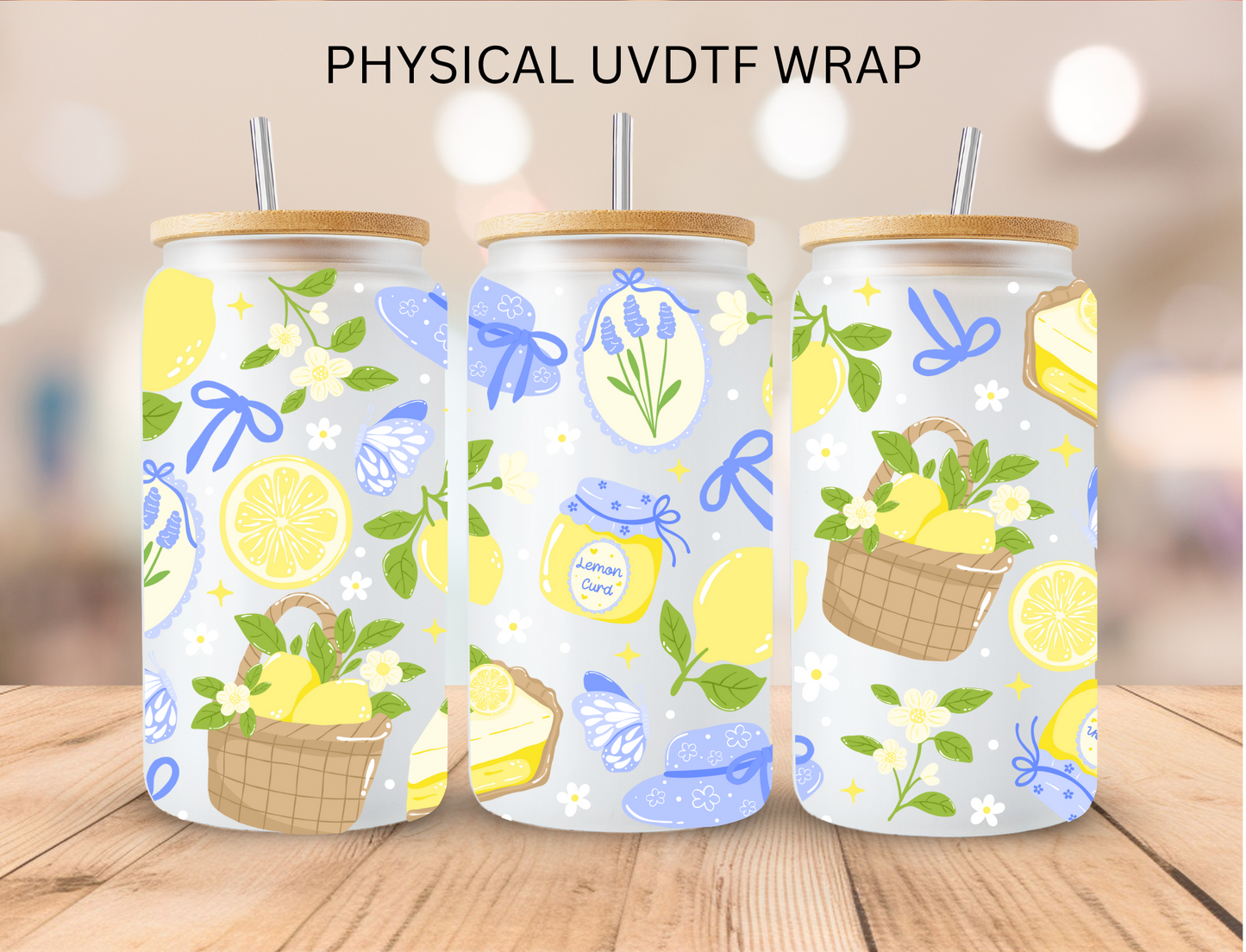 Lemon Aesthetic - 16 oz / 20 oz Libby UV DTF Wrap