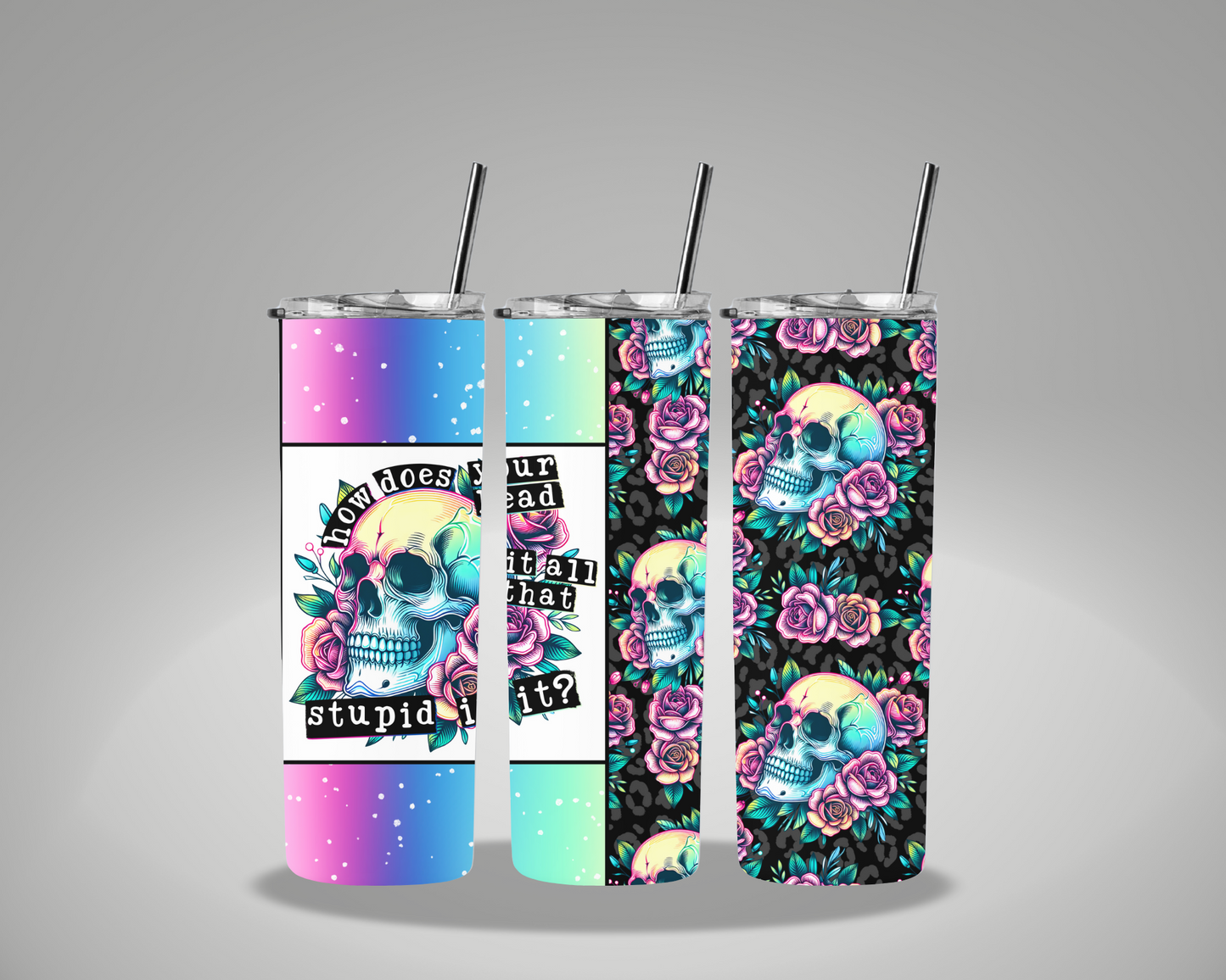 How Does Your Head Fit - 20oz Skinny Tumbler Wrap EEE EXCLUSIVE