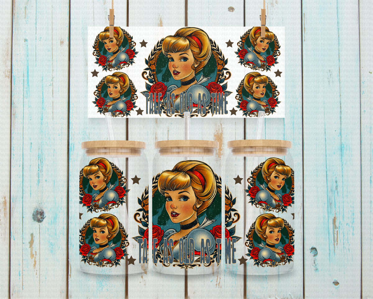 A Tale As Old As Time - 16 oz / 20 oz Libby UV DTF Wrap EXCLUSIVE DESIGN