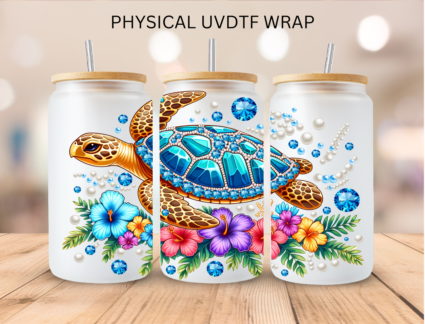 Diamond Turtle - 16 oz / 20 oz Libby UV DTF Wrap