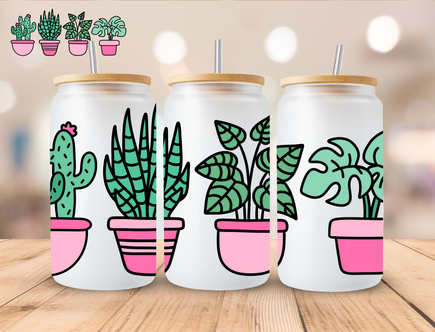 Plants - 16 oz / 20 oz Libby UV DTF Wrap