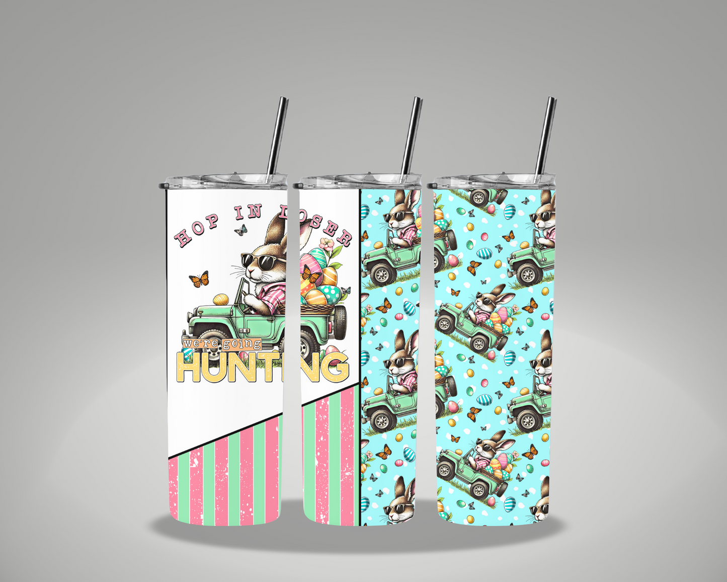 Easter Hunting Jeep - 20oz Skinny Tumbler Wrap EEE EXCLUSIVE