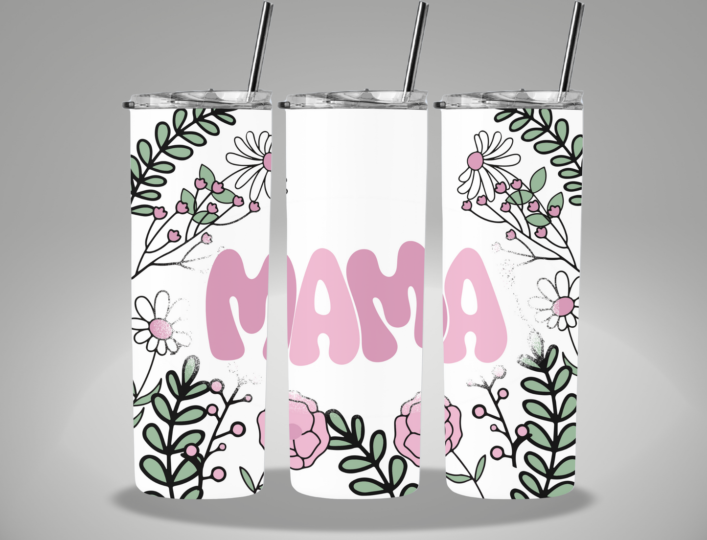 Mother's Day Floral Mama - 20oz Skinny Tumbler Wrap