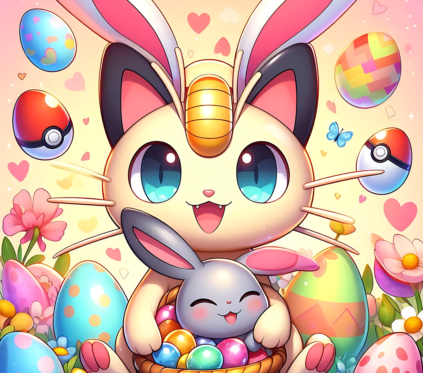 Easter Print Anime Character Bunny - 20 Oz Straight Sublimation Transfer