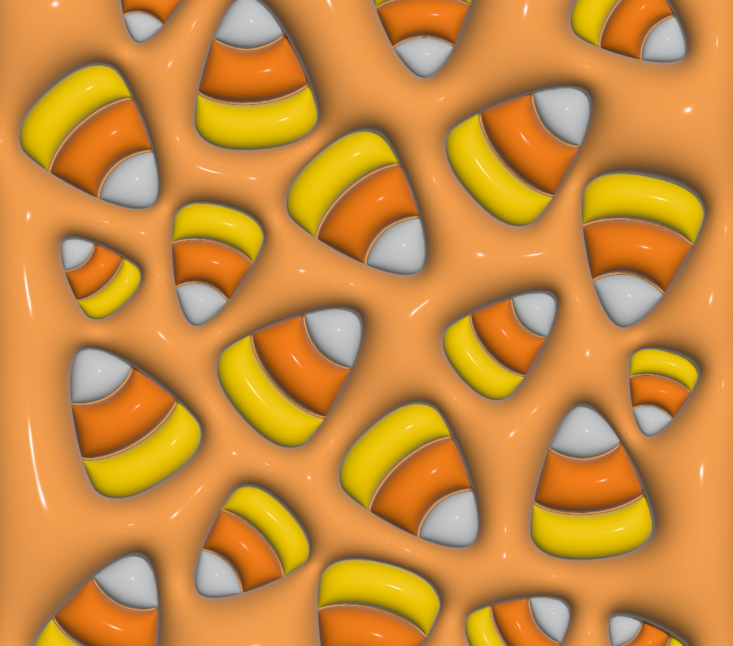 Halloween Puffy Candy Corn - 20 Oz Sublimation Transfer