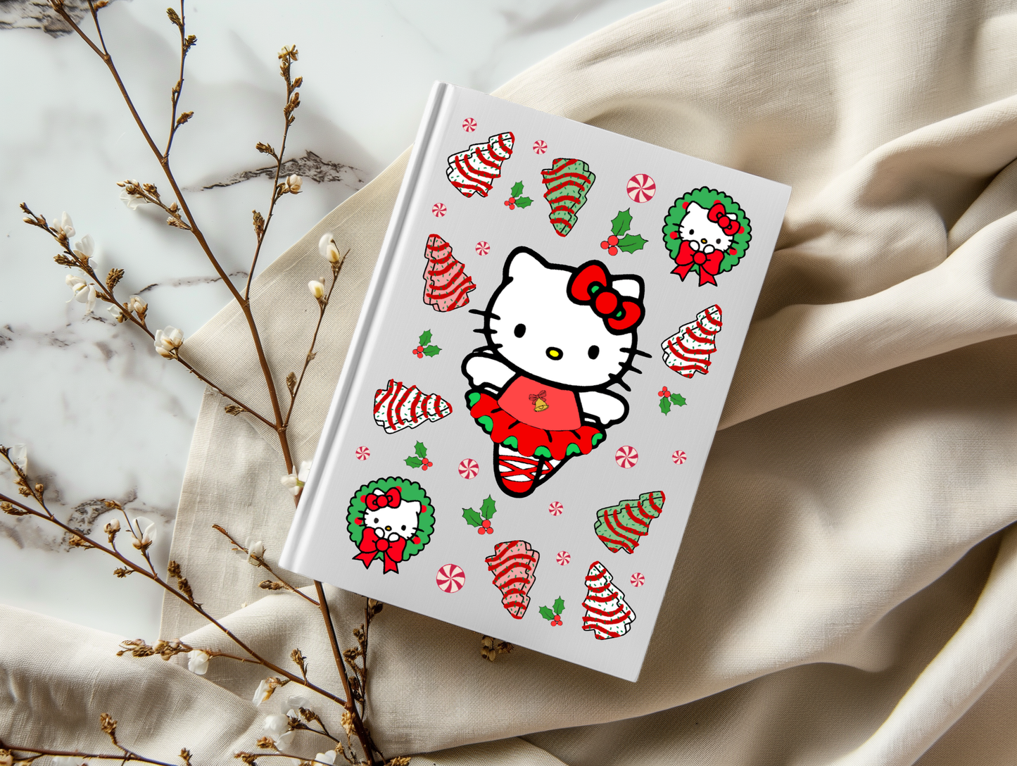 Ballerina Christmas Kitty - A5 Notebook UV DTF Wrap