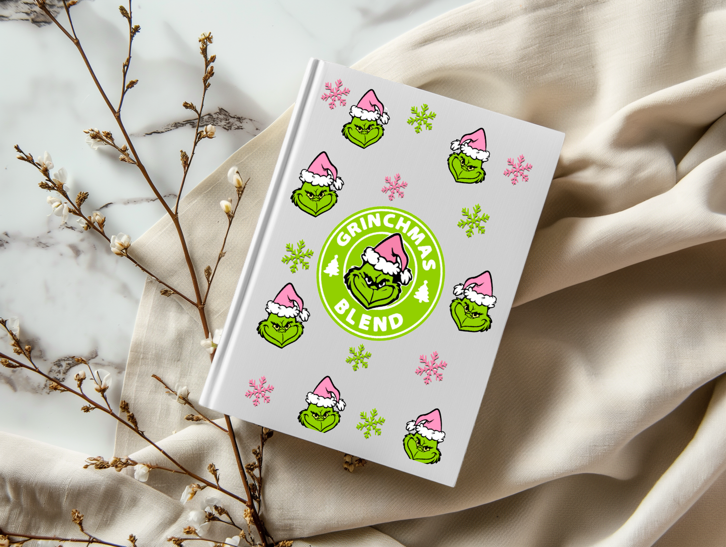 Christmas Pink Hat Mean Green - A5 Notebook UV DTF Wrap
