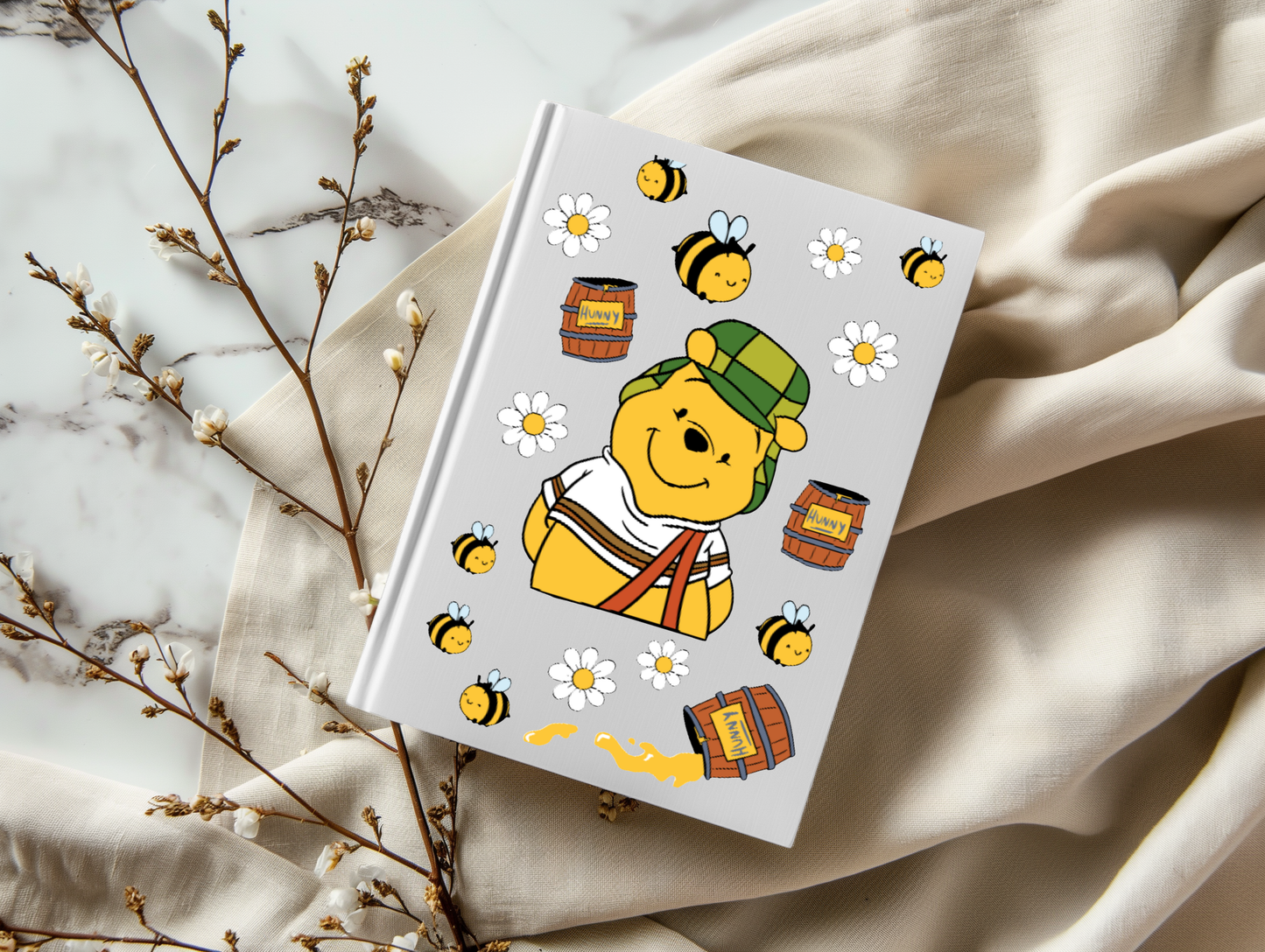 Daisy Yellow Bear - A5 Notebook UV DTF Wrap