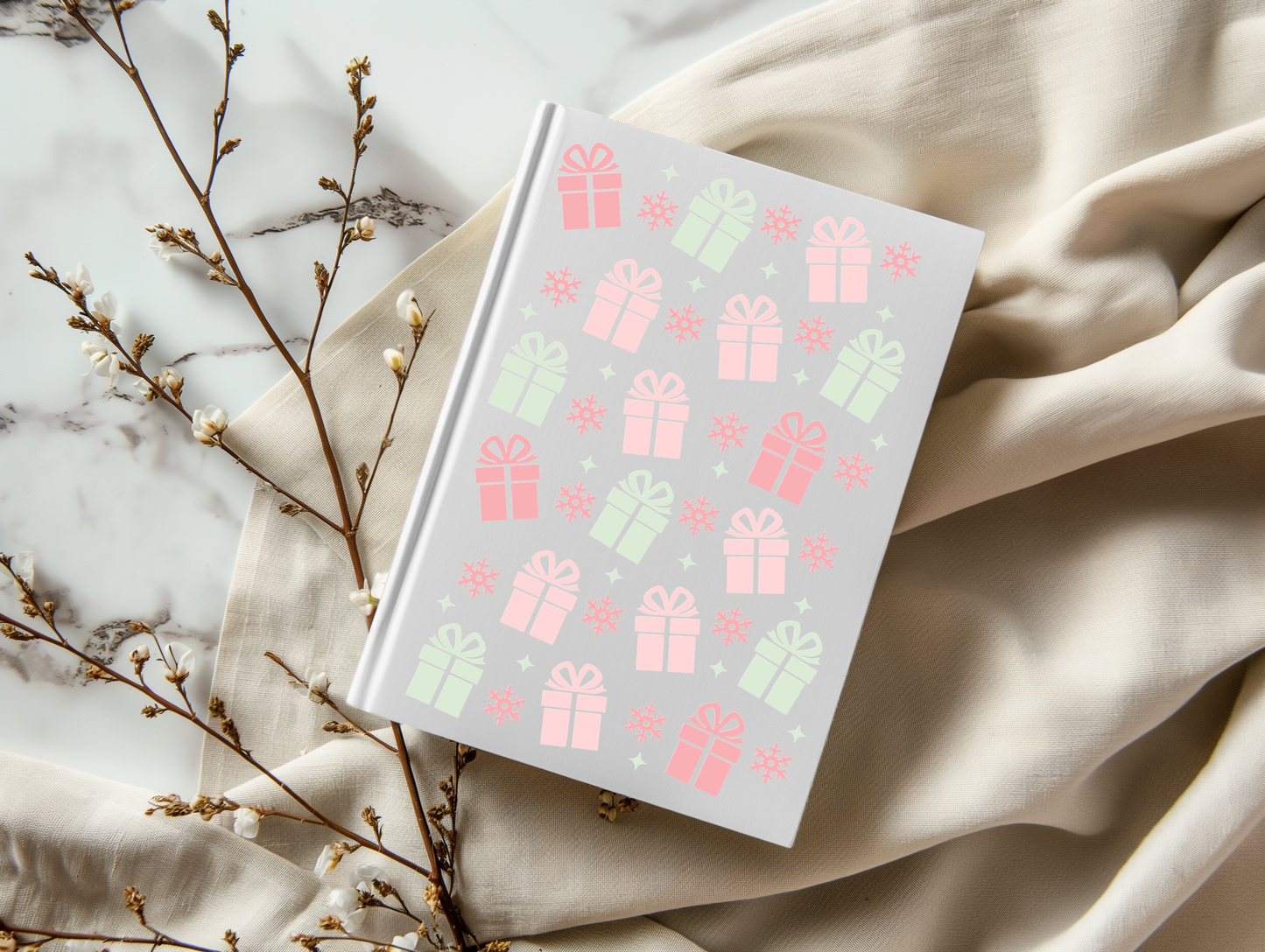 Christmas Pastel Presents - A5 Notebook UV DTF Wrap