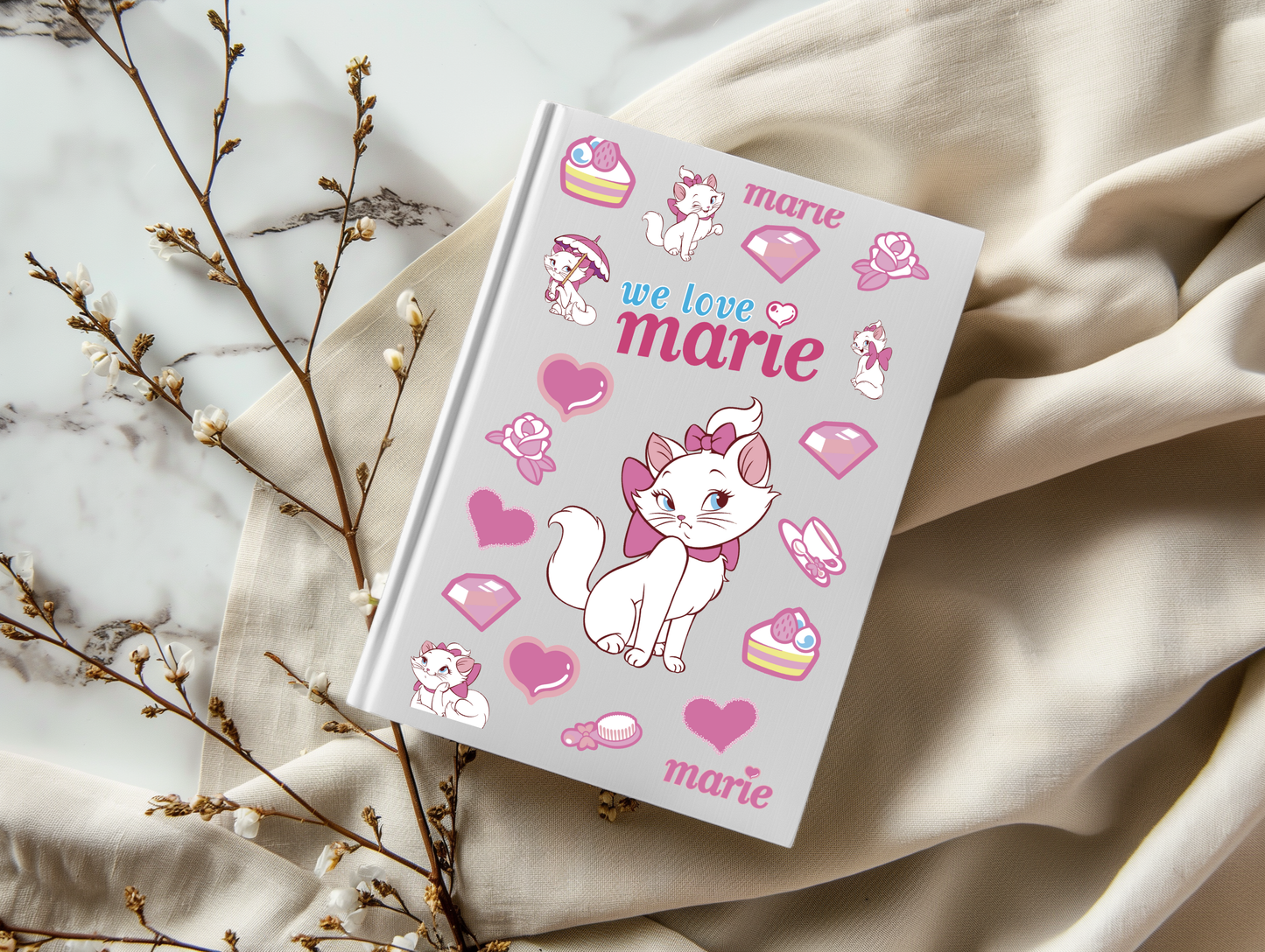 Marie Cat - A5 Notebook UV DTF Wrap