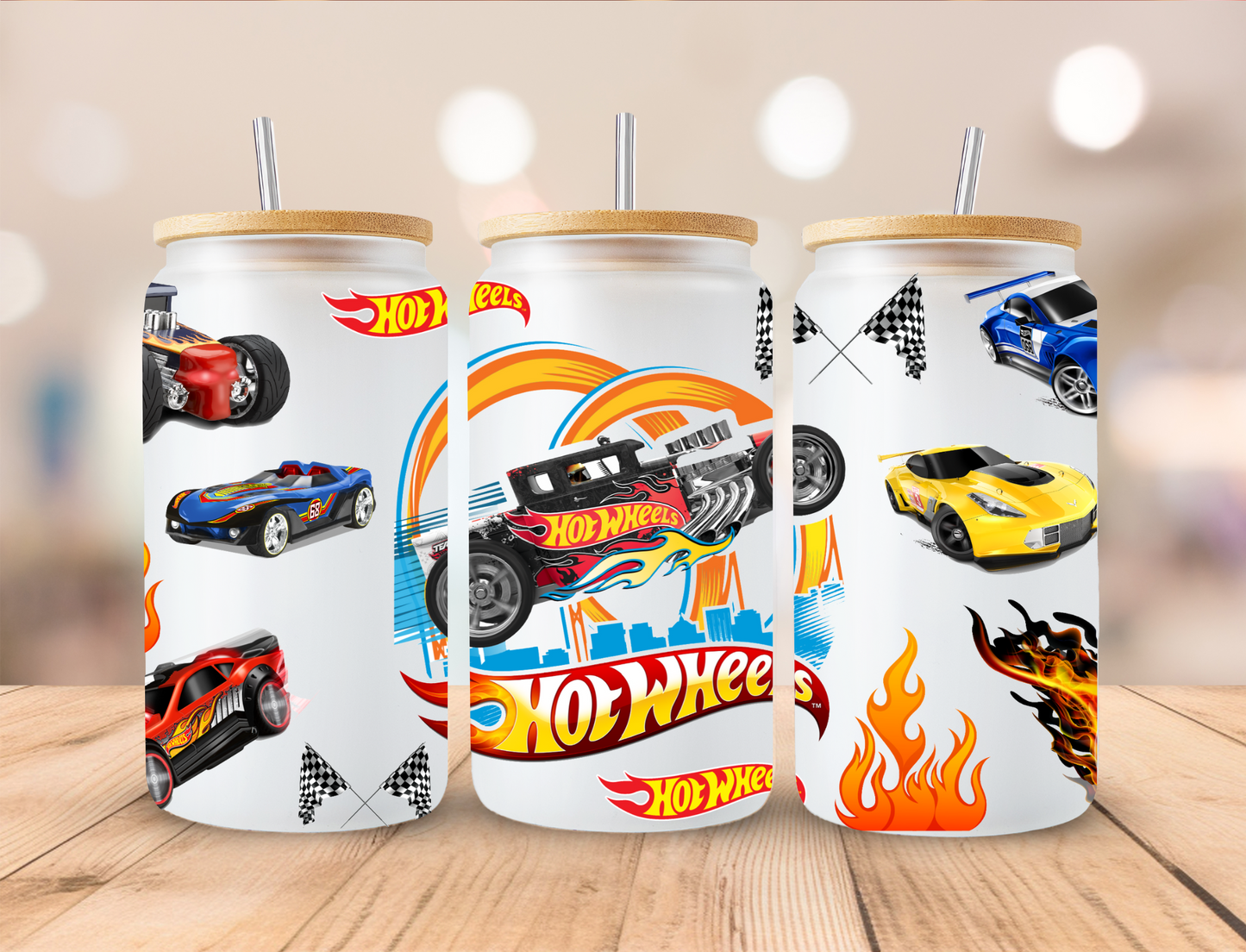 Hot Wheels - 16 oz Libby UV DTF Wrap SGC EXCLUSIVE WRAP