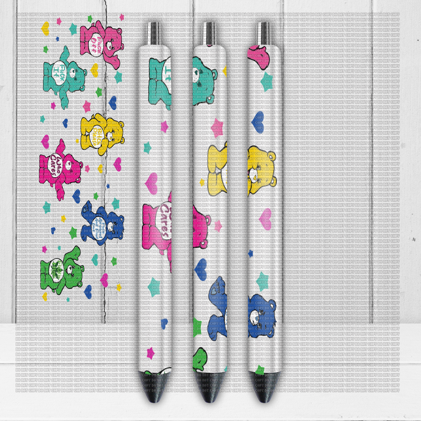Swear Bears Horizontal Version - UVDTF Pen Wrap