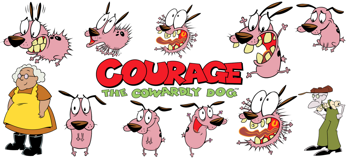 Courage The Cowardly Dog - 16 oz Libby UV DTF Wrap RTS