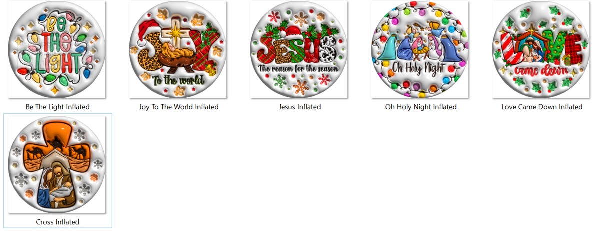 Faith Inflated Christmas Ornament 2.8 Inch - Ornament UVDTF Decal
