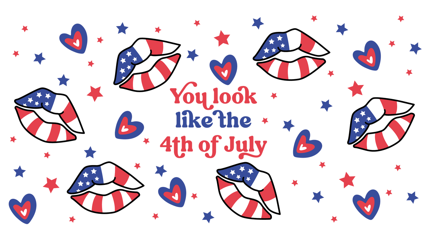 You Look Like The Fourth Of July Lips - 20 oz Libby Beer Glass