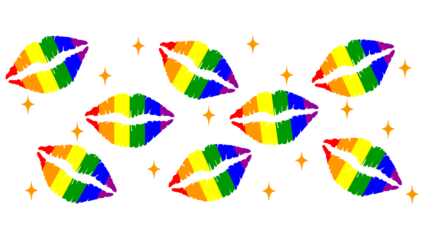 Rainbow Lips Pride - 16 oz Libby Vinyl Wrap