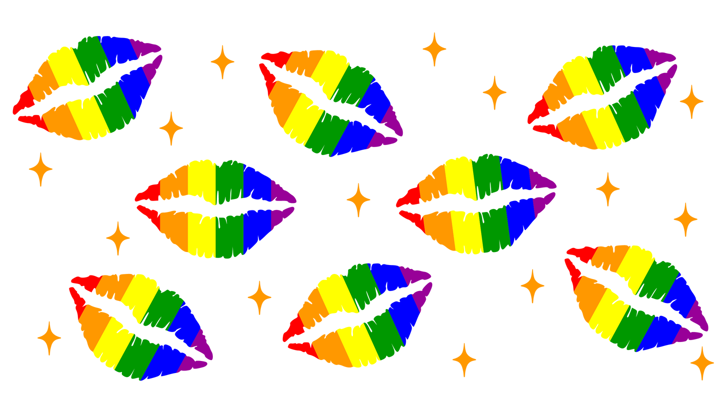 Pride Rainbow Lips - 20 oz Libby Beer Glass