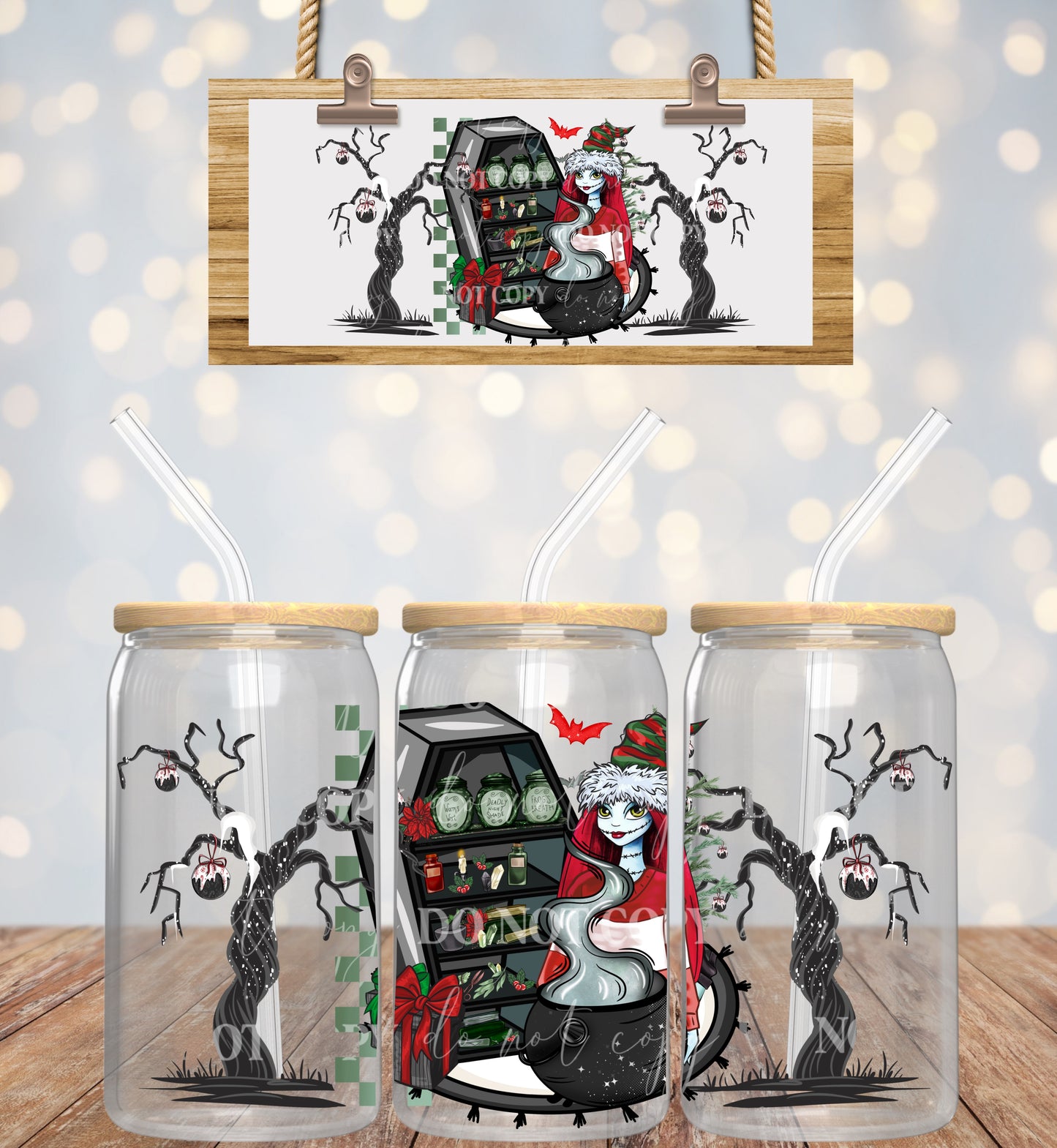 Christmas NBC Sally - 16 oz / 20 oz Libby UV DTF Wrap