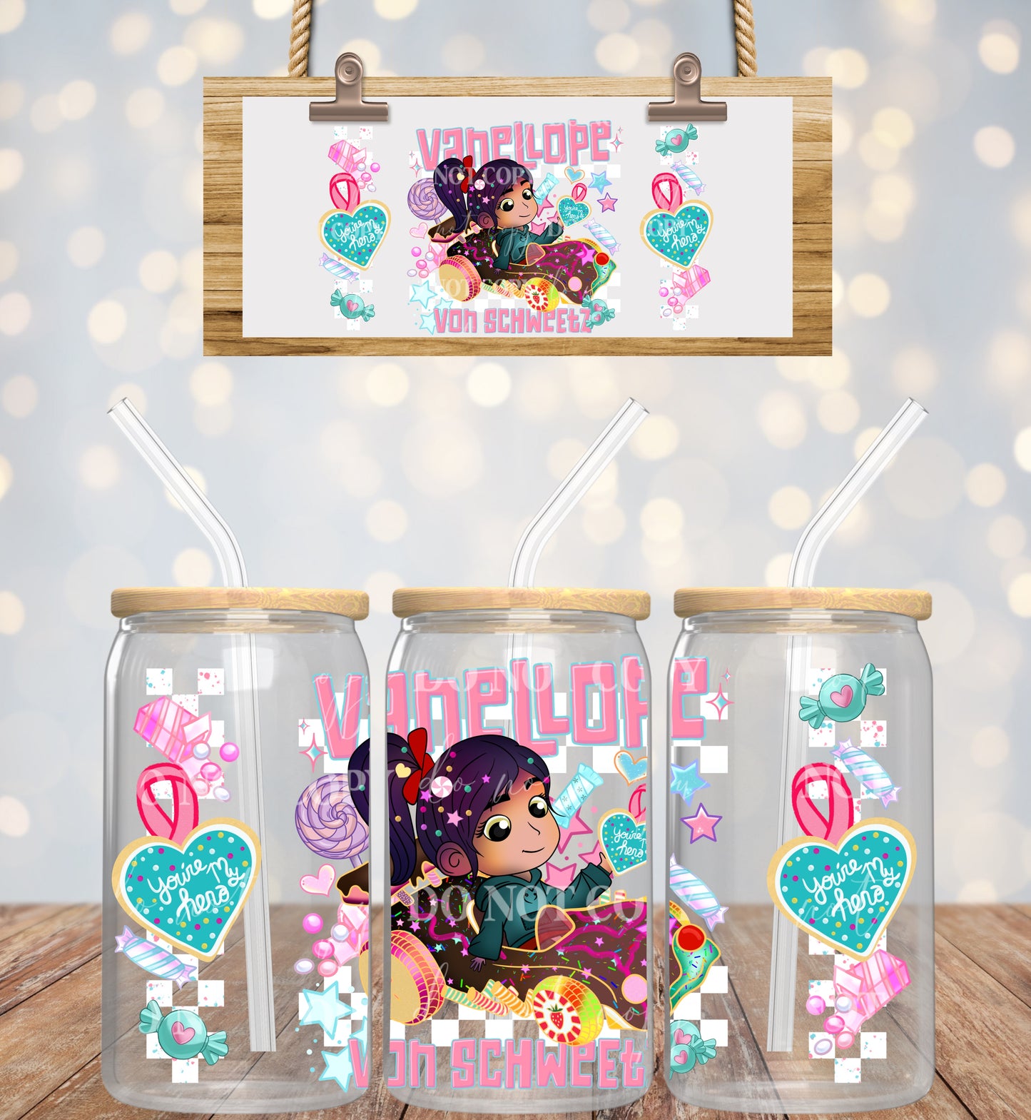 Checkered Vinelope Reck It - 16 oz / 20 oz Libby UV DTF Wrap (Copy)