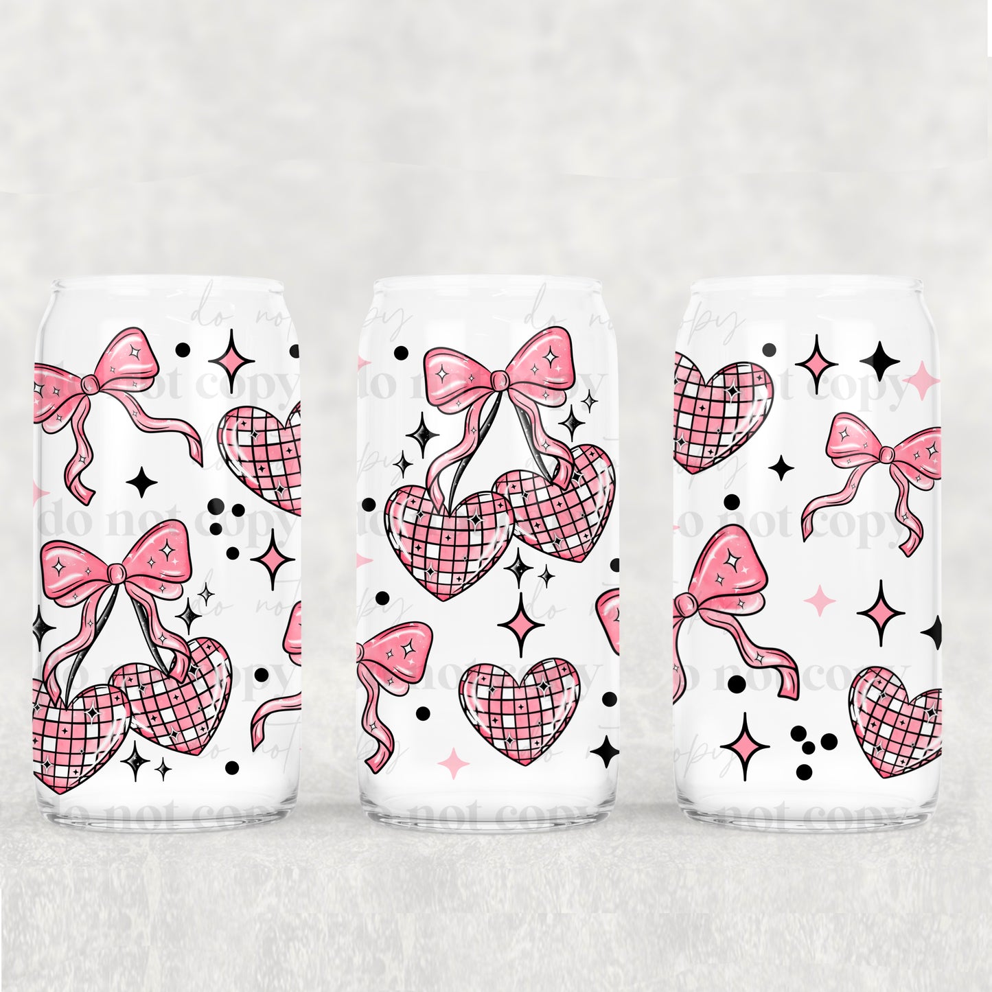 Disco Cherries - 16 oz / 20 oz Libby UV DTF Wrap