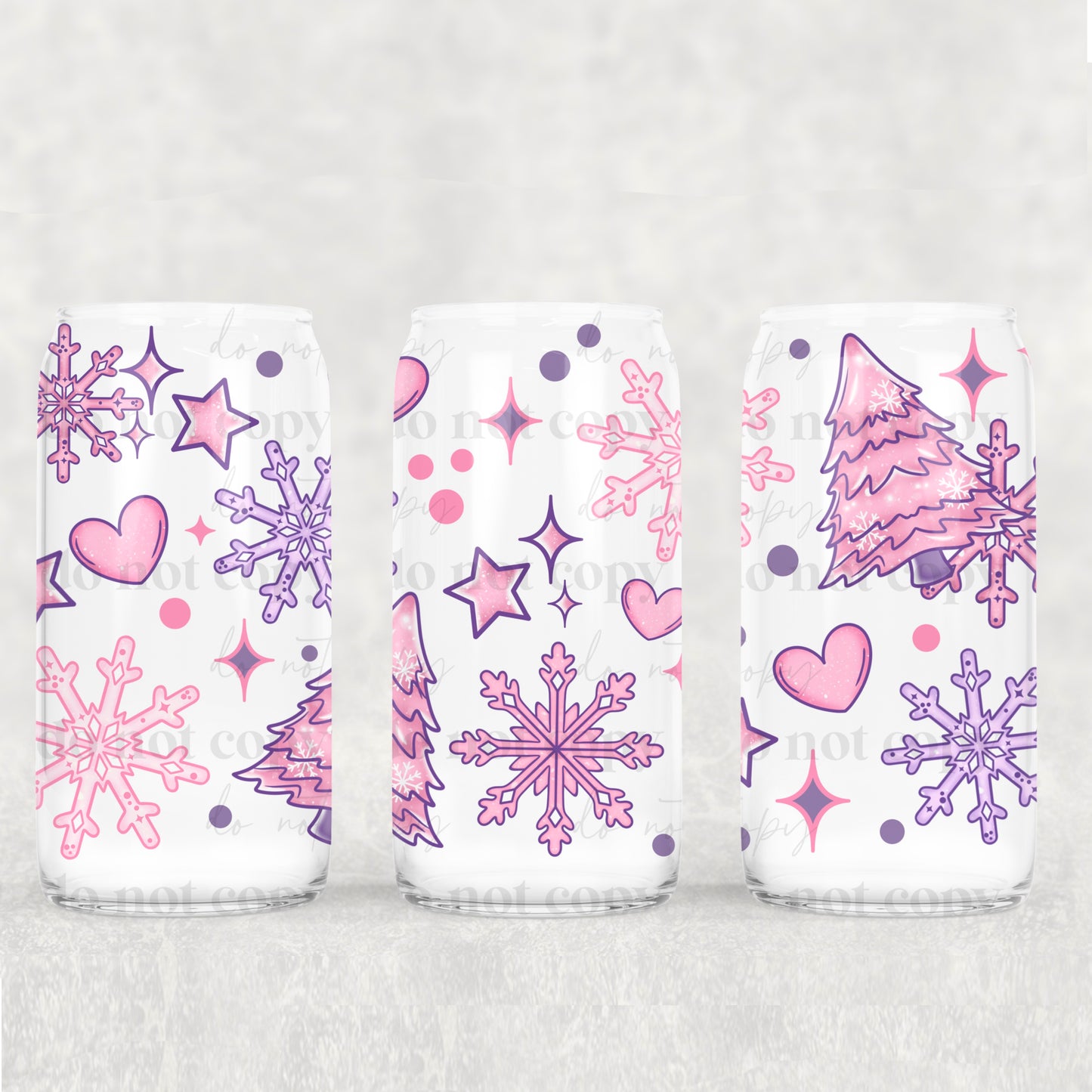 Christmas Pastel Winter - 16 oz / 20 oz Libby UV DTF Wrap