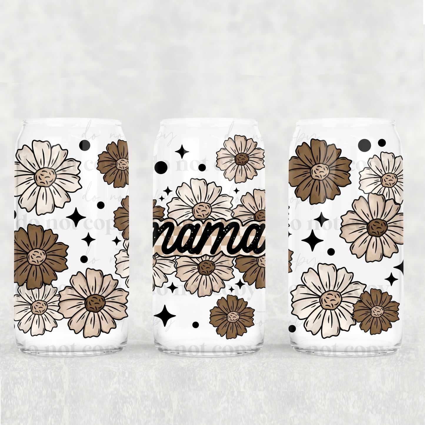 Floral Mama - 16 oz / 20 oz Libby UV DTF Wrap