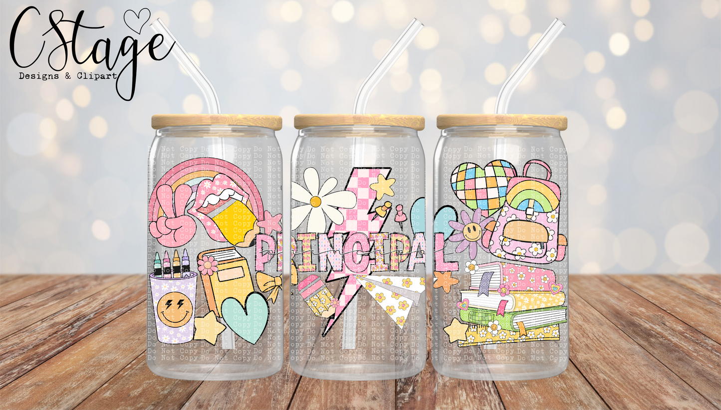 School Principal - 16 oz / 20 oz Libby UV DTF Wrap