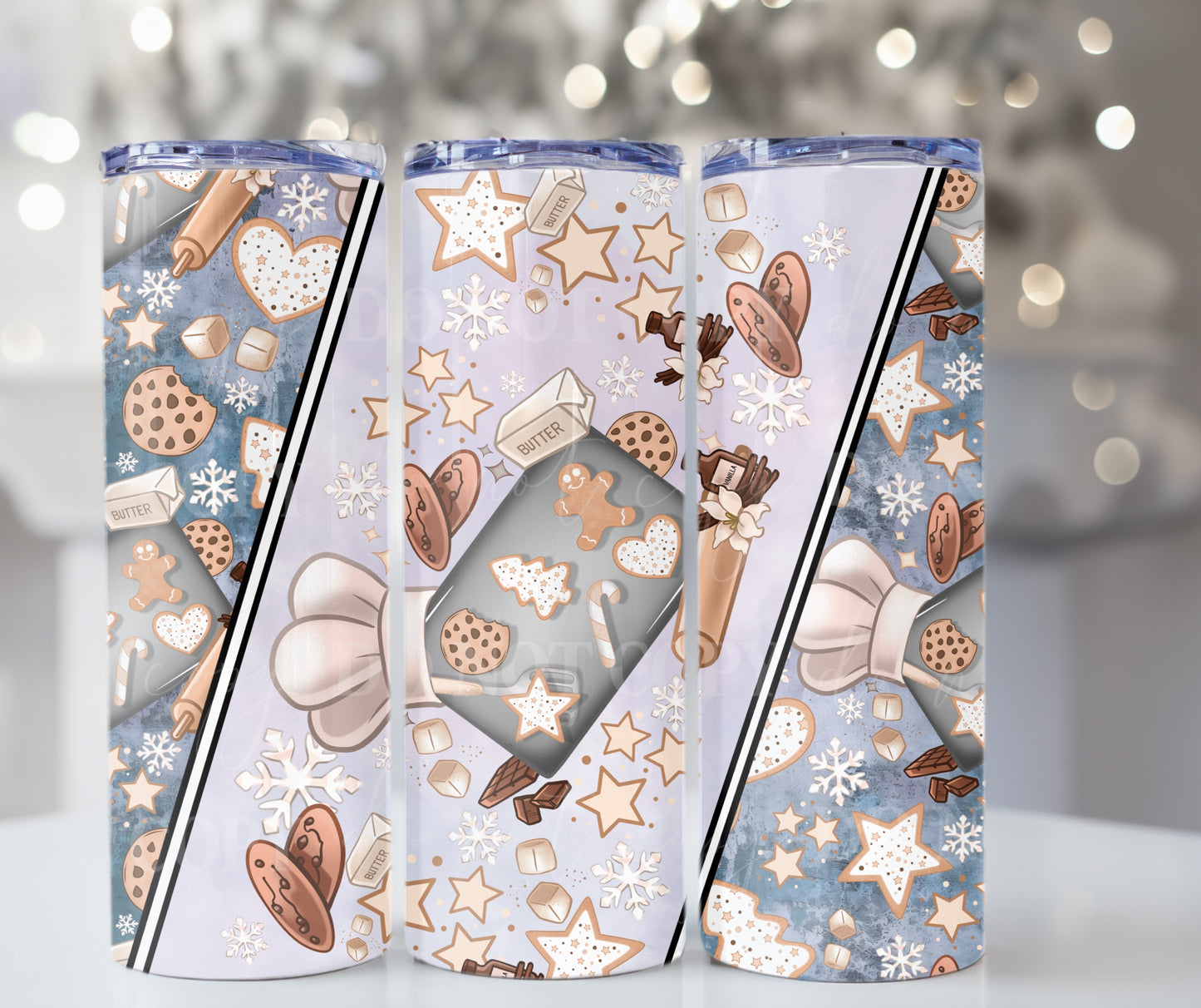 Christmas Baked Goods - 20oz Skinny Tumbler / 25 Oz Glass Tumbler Wrap