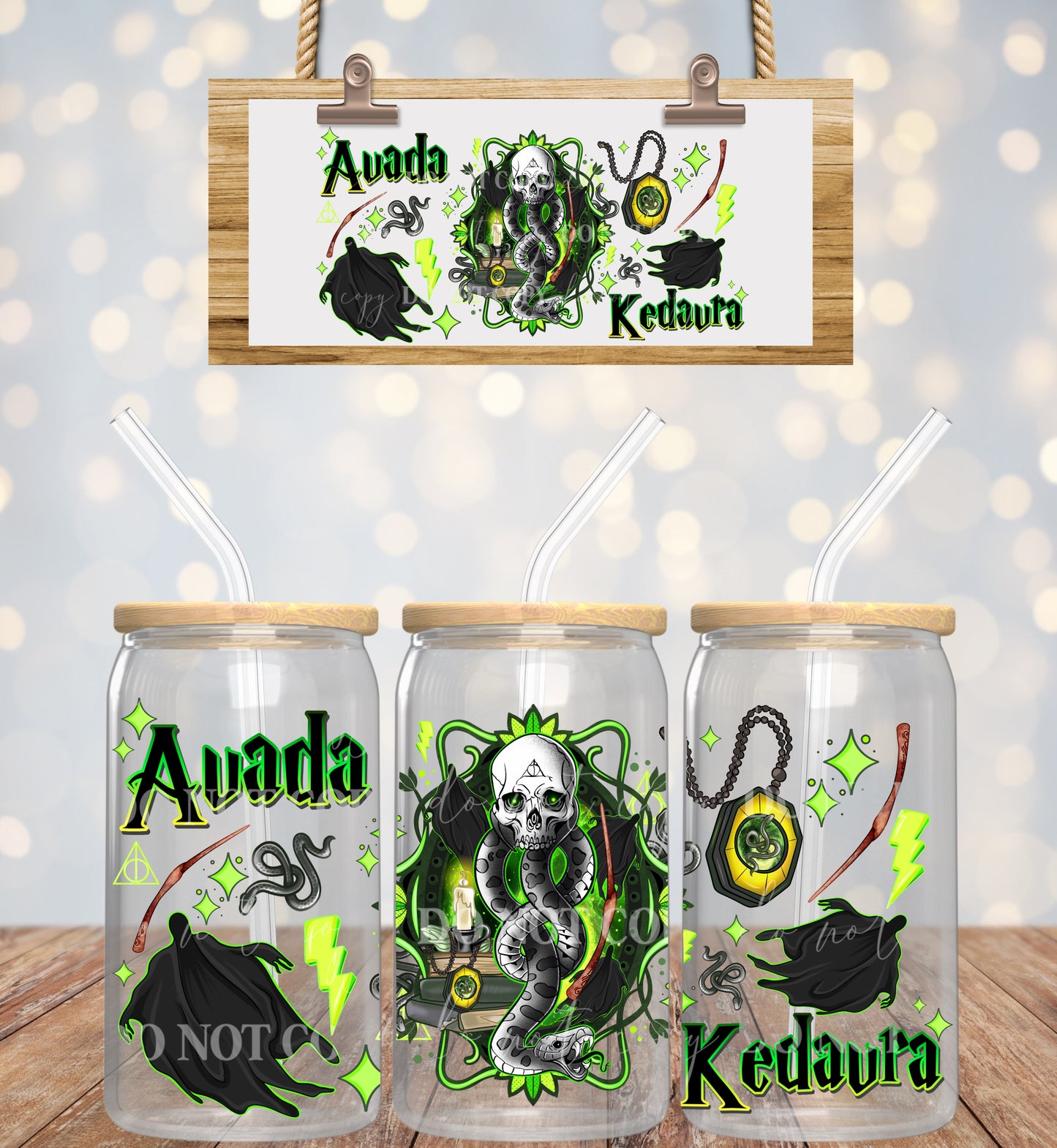 Avada Kedavra - 16 oz / 20 oz Libby UV DTF Wrap