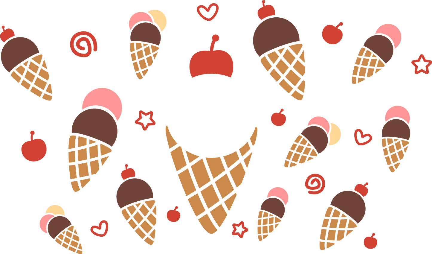 Ice Cream Cone W Cherry - 24 Oz Cold Cup HOLE Permanent Vinyl Wrap