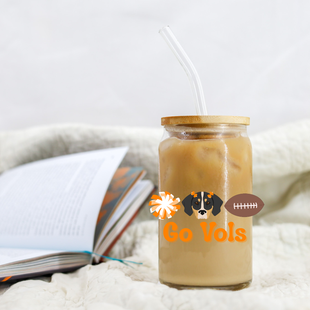 Football Go Vols Tennessee - 16 oz / 20 oz Libby UV DTF Decal