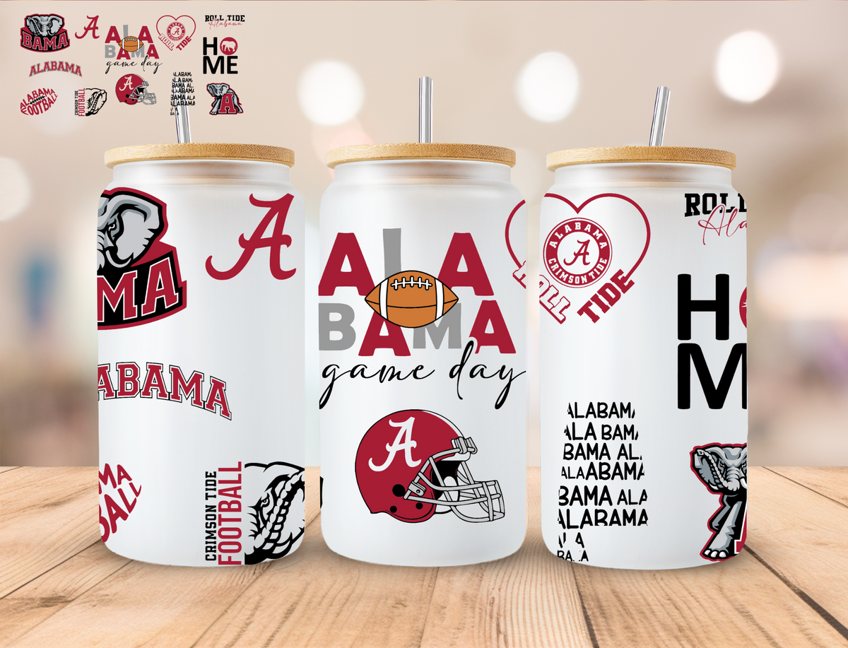 Alabama Roll Tide Football - 16 oz / 20 oz Libby UV DTF Wrap Exclusive to SGC