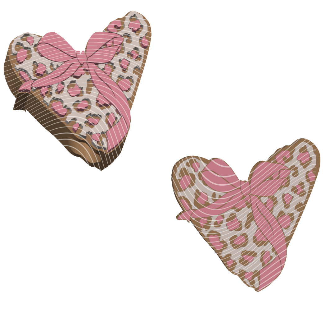 Leopard Heart - 3D Printed Straw Topper