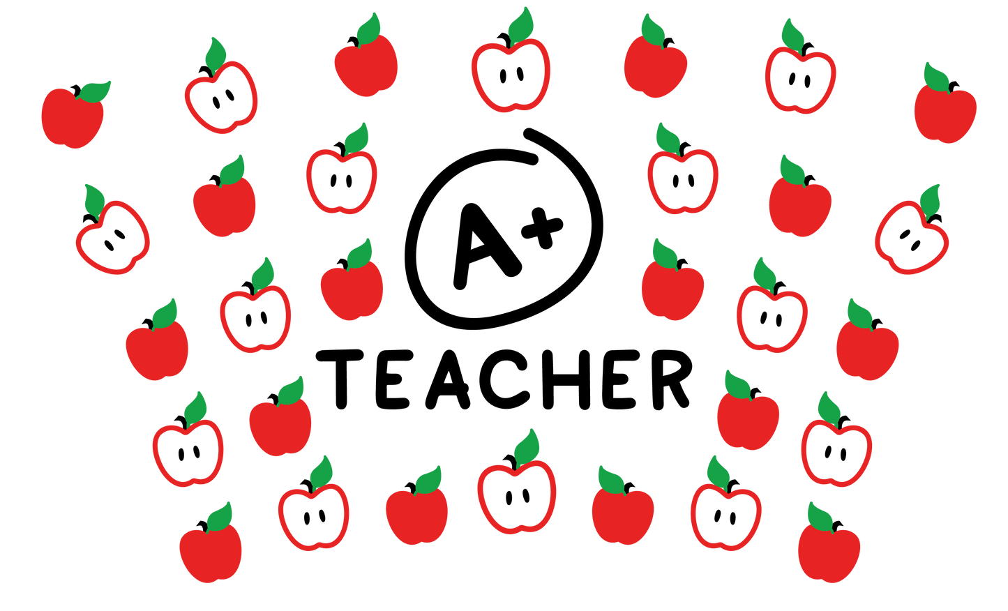 School a+ Teacher - 24 Oz Cold Cup NO HOLE Permanent Vinyl Wrap