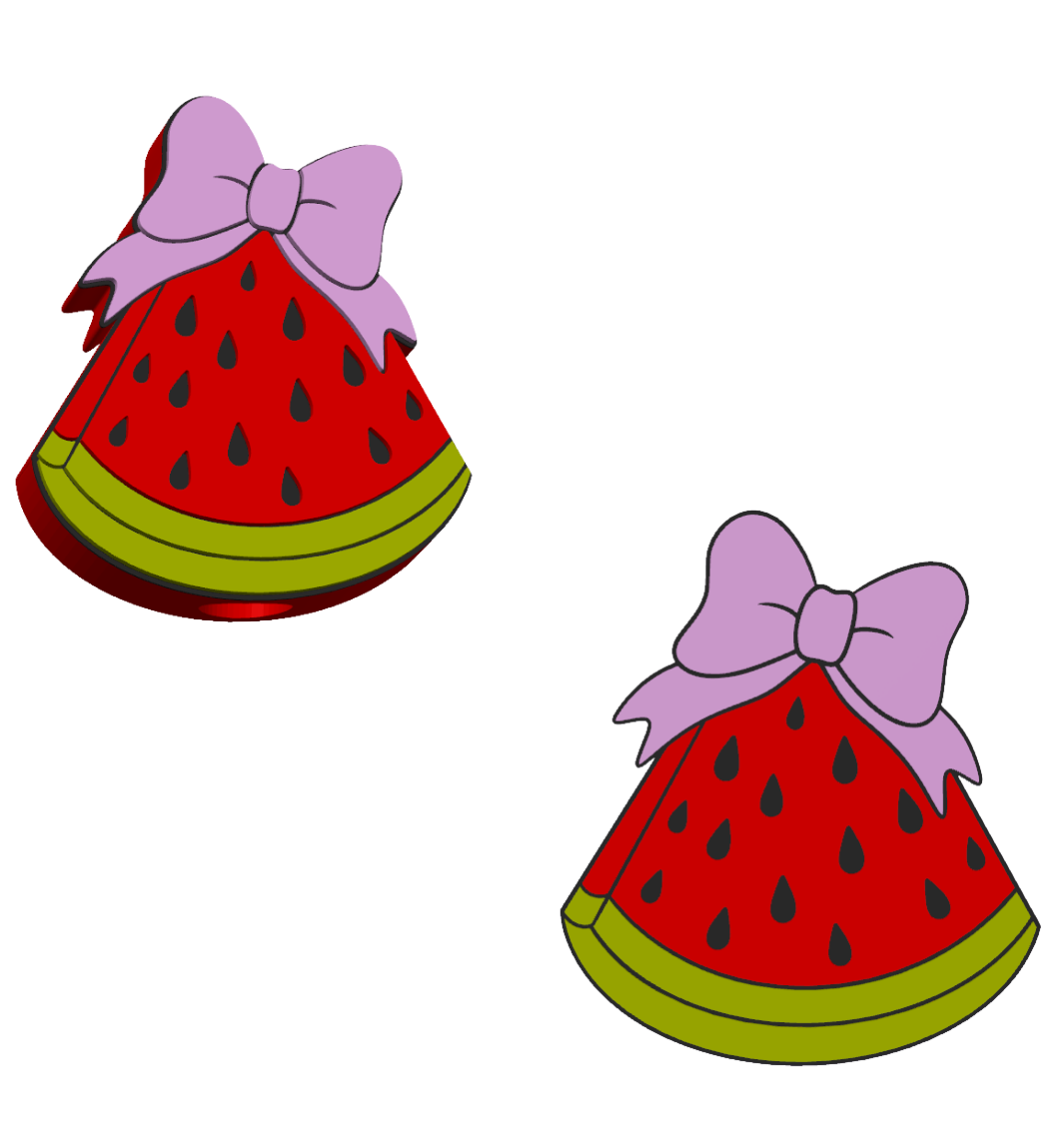 Watermelon Bow - 3D Printed Straw Topper