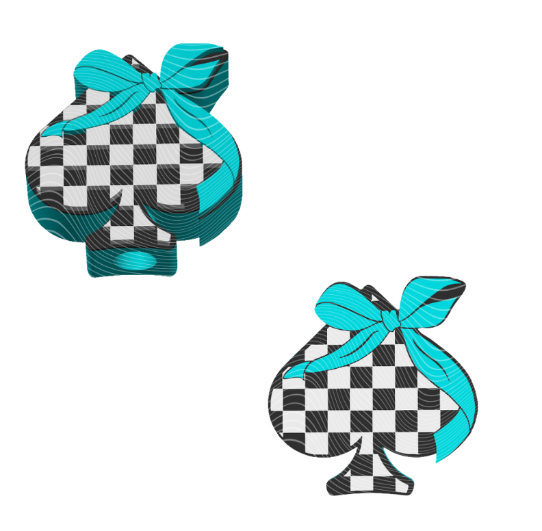 Checker Spade - 3D Printed Straw Topper