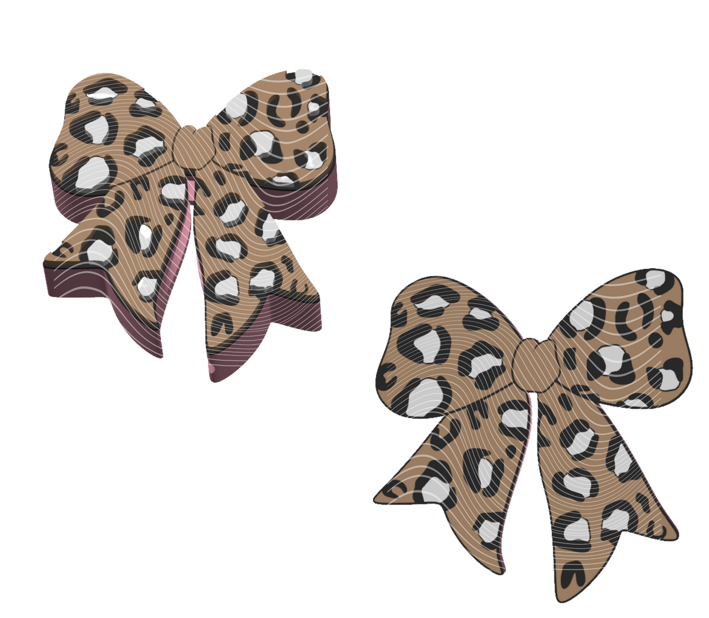 Leopard Bow - 3D Printed Straw Topper