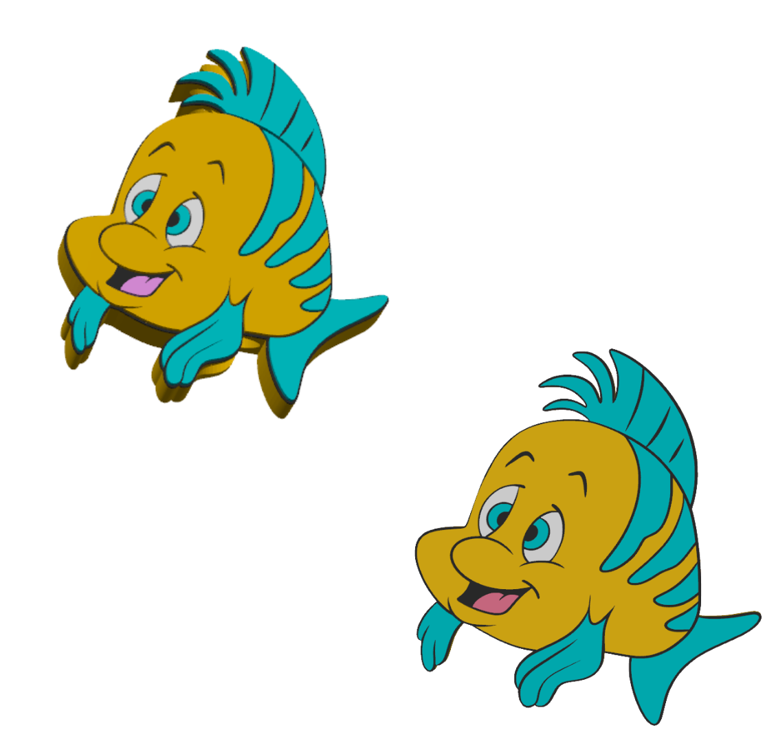 Mermaid Fish - 3D Printed Straw Topper